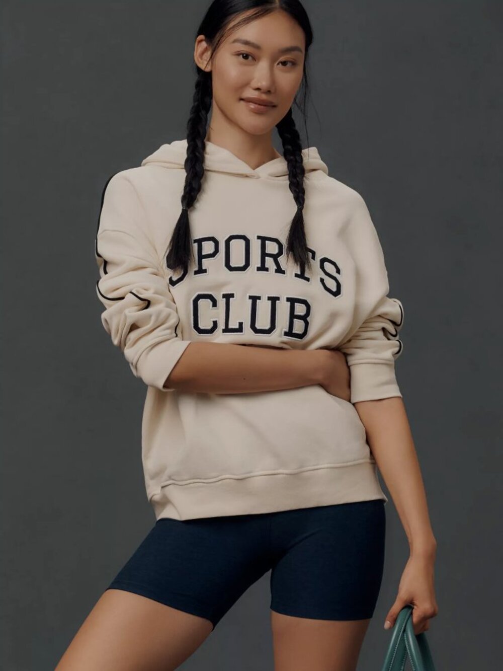 NWT Anthropologie 4th & Reckless Lille Hooded Graphic Sports Club Sweatshirt XS